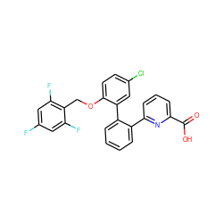 O=C(O)c1cccc(-c2ccccc2-c2cc(Cl)ccc2OCc2c(F)cc(F)cc2F)n1 ZINC000034643790