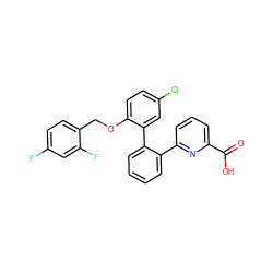 O=C(O)c1cccc(-c2ccccc2-c2cc(Cl)ccc2OCc2ccc(F)cc2F)n1 ZINC000038801223