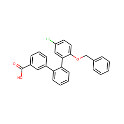 O=C(O)c1cccc(-c2ccccc2-c2cc(Cl)ccc2OCc2ccccc2)c1 ZINC000003949382