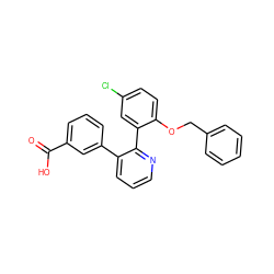 O=C(O)c1cccc(-c2cccnc2-c2cc(Cl)ccc2OCc2ccccc2)c1 ZINC000040564702