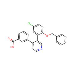 O=C(O)c1cccc(-c2ccncc2-c2cc(Cl)ccc2OCc2ccccc2)c1 ZINC000034576395