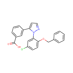 O=C(O)c1cccc(-c2ccnn2-c2cc(Cl)ccc2OCc2ccccc2)c1 ZINC000040762814