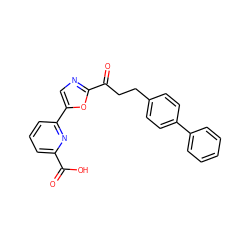 O=C(O)c1cccc(-c2cnc(C(=O)CCc3ccc(-c4ccccc4)cc3)o2)n1 ZINC000029151241