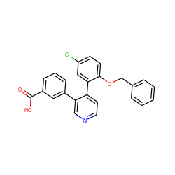 O=C(O)c1cccc(-c2cnccc2-c2cc(Cl)ccc2OCc2ccccc2)c1 ZINC000040565757