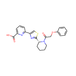 O=C(O)c1cccc(-c2csc([C@H]3CCCCN3C(=O)COc3ccccc3)n2)n1 ZINC000043201325