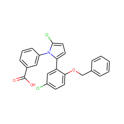 O=C(O)c1cccc(-n2c(Cl)ccc2-c2cc(Cl)ccc2OCc2ccccc2)c1 ZINC000040763220