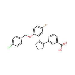 O=C(O)c1cccc(C2=C(c3cc(Br)ccc3OCc3ccc(Cl)cc3)CCC2)c1 ZINC000028819244