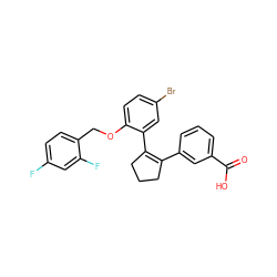 O=C(O)c1cccc(C2=C(c3cc(Br)ccc3OCc3ccc(F)cc3F)CCC2)c1 ZINC000028819251