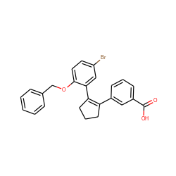 O=C(O)c1cccc(C2=C(c3cc(Br)ccc3OCc3ccccc3)CCC2)c1 ZINC000028819242