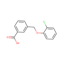 O=C(O)c1cccc(COc2ccccc2Cl)c1 ZINC000000280728