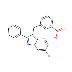 O=C(O)c1cccc(Cc2c(-c3ccccc3)nn3cc(Cl)ccc23)c1 ZINC000203411394