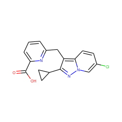 O=C(O)c1cccc(Cc2c(C3CC3)nn3cc(Cl)ccc23)n1 ZINC001772579427