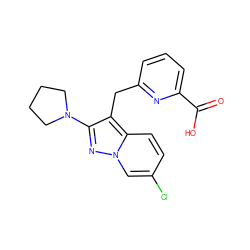 O=C(O)c1cccc(Cc2c(N3CCCC3)nn3cc(Cl)ccc23)n1 ZINC001772590263