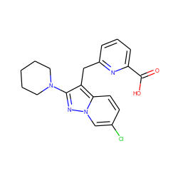 O=C(O)c1cccc(Cc2c(N3CCCCC3)nn3cc(Cl)ccc23)n1 ZINC000203415744