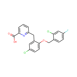 O=C(O)c1cccc(Cc2cc(Cl)ccc2OCc2ccc(F)cc2Cl)n1 ZINC000038268955