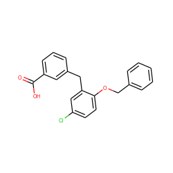 O=C(O)c1cccc(Cc2cc(Cl)ccc2OCc2ccccc2)c1 ZINC000029128557