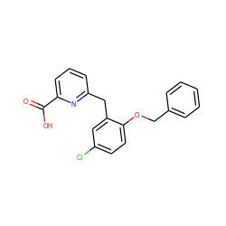 O=C(O)c1cccc(Cc2cc(Cl)ccc2OCc2ccccc2)n1 ZINC000029045016