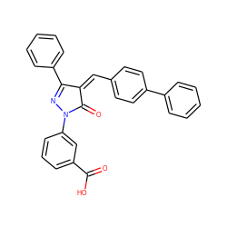 O=C(O)c1cccc(N2N=C(c3ccccc3)/C(=C/c3ccc(-c4ccccc4)cc3)C2=O)c1 ZINC000653836202