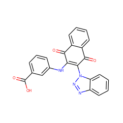 O=C(O)c1cccc(NC2=C(n3nnc4ccccc43)C(=O)c3ccccc3C2=O)c1 ZINC000000720274