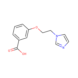 O=C(O)c1cccc(OCCn2ccnc2)c1 ZINC000020253498