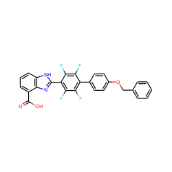 O=C(O)c1cccc2[nH]c(-c3c(F)c(F)c(-c4ccc(OCc5ccccc5)cc4)c(F)c3F)nc12 ZINC000144716247