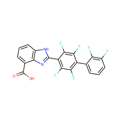 O=C(O)c1cccc2[nH]c(-c3c(F)c(F)c(-c4cccc(F)c4F)c(F)c3F)nc12 ZINC000144715409