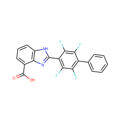 O=C(O)c1cccc2[nH]c(-c3c(F)c(F)c(-c4ccccc4)c(F)c3F)nc12 ZINC000113982603