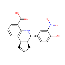 O=C(O)c1cccc2c1N[C@H](c1ccc(O)c([N+](=O)[O-])c1)[C@H]1CC=C[C@@H]21 ZINC000002470899