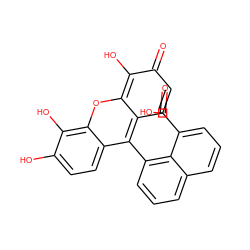 O=C(O)c1cccc2cccc(-c3c4ccc(=O)c(O)c-4oc4c(O)c(O)ccc34)c12 ZINC000005030634