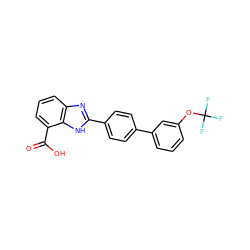 O=C(O)c1cccc2nc(-c3ccc(-c4cccc(OC(F)(F)F)c4)cc3)[nH]c12 ZINC000113981731