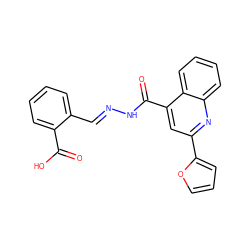 O=C(O)c1ccccc1/C=N/NC(=O)c1cc(-c2ccco2)nc2ccccc12 ZINC000003369470