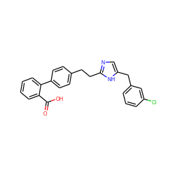 O=C(O)c1ccccc1-c1ccc(CCc2ncc(Cc3cccc(Cl)c3)[nH]2)cc1 ZINC000049053644