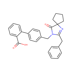 O=C(O)c1ccccc1-c1ccc(CN2C(=O)C3(CCCC3)N=C2Cc2ccccc2)cc1 ZINC000013833590