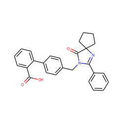 O=C(O)c1ccccc1-c1ccc(CN2C(=O)C3(CCCC3)N=C2c2ccccc2)cc1 ZINC000013833589