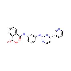 O=C(O)c1ccccc1C(=O)Nc1cccc(Nc2nccc(-c3cccnc3)n2)c1 ZINC000029551767