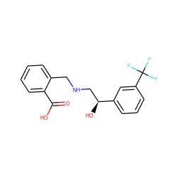 O=C(O)c1ccccc1CNC[C@H](O)c1cccc(C(F)(F)F)c1 ZINC000014966703