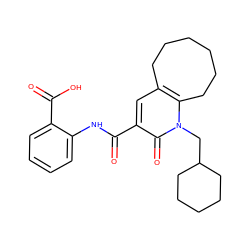 O=C(O)c1ccccc1NC(=O)c1cc2c(n(CC3CCCCC3)c1=O)CCCCCC2 ZINC000084632072