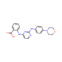 O=C(O)c1ccccc1Nc1ccnc(Nc2ccc(N3CCOCC3)cc2)n1 ZINC000014960319