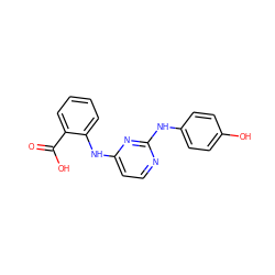 O=C(O)c1ccccc1Nc1ccnc(Nc2ccc(O)cc2)n1 ZINC000014960277