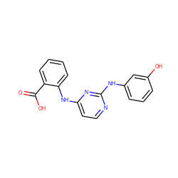 O=C(O)c1ccccc1Nc1ccnc(Nc2cccc(O)c2)n1 ZINC000014960274