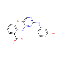 O=C(O)c1ccccc1Nc1nc(Nc2cccc(O)c2)ncc1Br ZINC000014960356