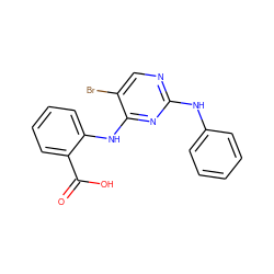 O=C(O)c1ccccc1Nc1nc(Nc2ccccc2)ncc1Br ZINC000014960351