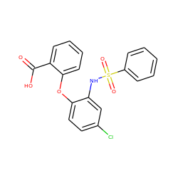 O=C(O)c1ccccc1Oc1ccc(Cl)cc1NS(=O)(=O)c1ccccc1 ZINC000053243942