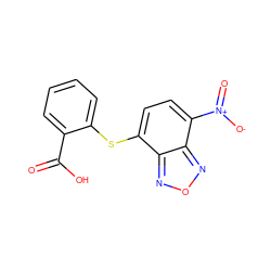 O=C(O)c1ccccc1Sc1ccc([N+](=O)[O-])c2nonc12 ZINC000034140805