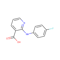 O=C(O)c1cccnc1Nc1ccc(F)cc1 ZINC000013090319