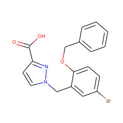 O=C(O)c1ccn(Cc2cc(Br)ccc2OCc2ccccc2)n1 ZINC000040567223