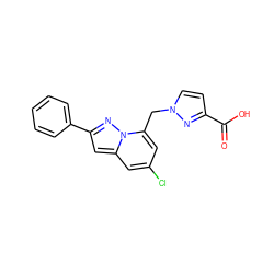 O=C(O)c1ccn(Cc2cc(Cl)cc3cc(-c4ccccc4)nn23)n1 ZINC000206933696