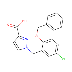 O=C(O)c1ccn(Cc2cc(Cl)ccc2OCc2ccccc2)n1 ZINC000029128874