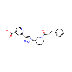 O=C(O)c1ccnc(-c2cn([C@@H]3CCCN(C(=O)CCc4ccccc4)C3)nn2)c1 ZINC000473137237