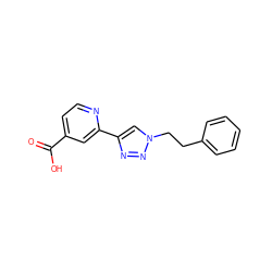 O=C(O)c1ccnc(-c2cn(CCc3ccccc3)nn2)c1 ZINC000473124152